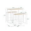 SoBuy | Bartisch mit 4 Hockern | Bartisch set | Stehtisch | 5-teilig | weiß-natur | OGT15-WN