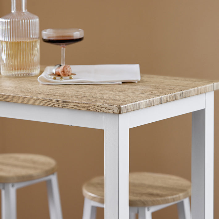 SoBuy | 5-teilig Bartisch mit 4 Stühlen | Esstisch set | Stehtisch | Weiß-Natur | OGT22-WN
