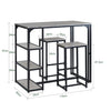 SoBuy | Bartisch mit 2 Stühlen | Bartisch set | 3-teilig | Esstisch | Hellgrau | OGT43-HG
