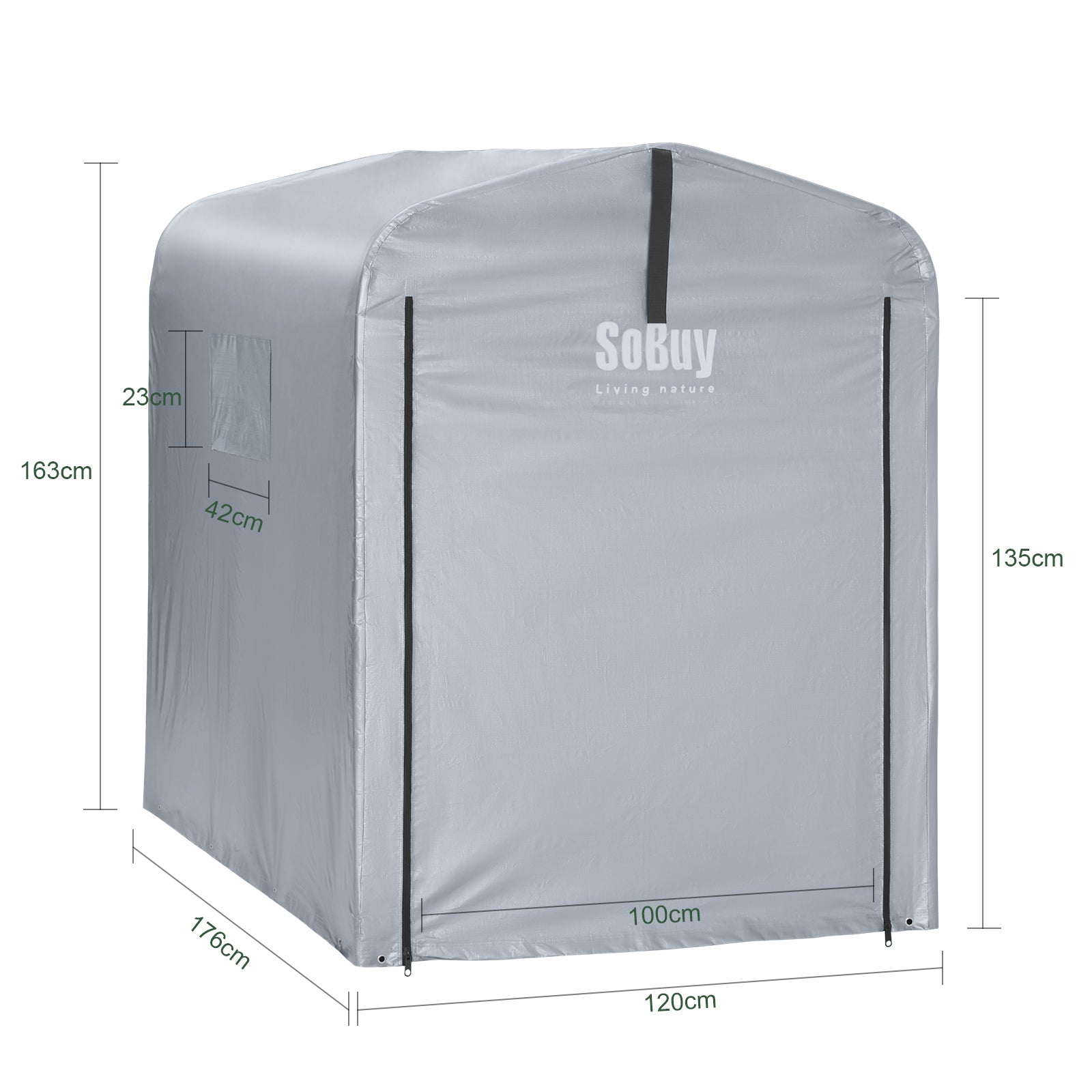 SoBuy | Robustes Ersatzdach | für SoBuy KLS11 | 120x176x163cm | SDA11-SIL