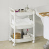 Sobuy | Koupelnové válečkové auto | Police koupelny | Kuchyňská police bílá | Výška 73 cm | BZR15-K-W