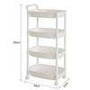 Sobuy | Koupelnové válečkové auto | Police koupelny | Kuchyňská police bílá | Výška 100 cm | BZR15-W