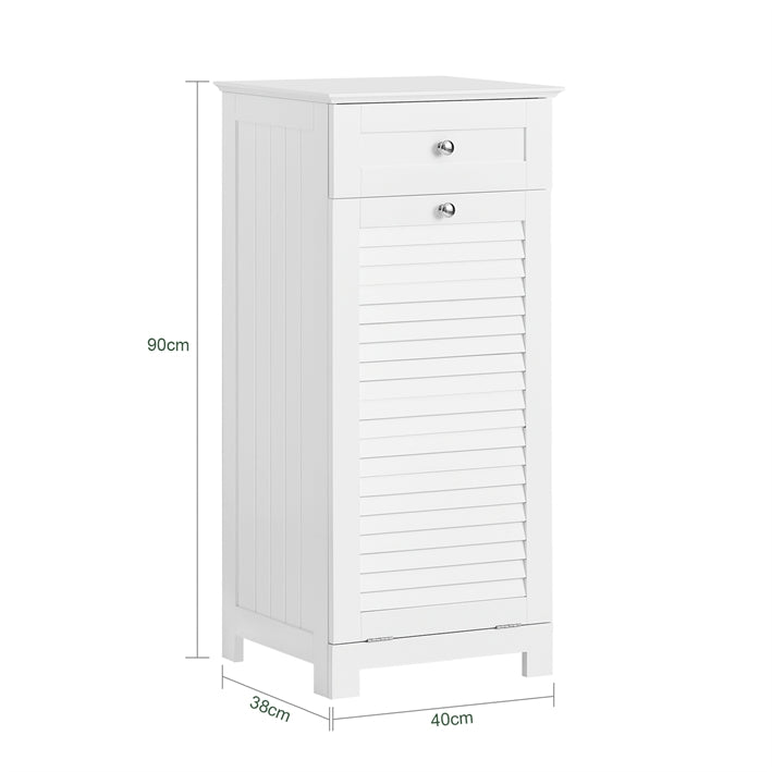 Vorverkauf | SoBuy | Wäscheschrank mit Wäschesack | Wäschesammler | Wäschekorb Weiß | BZR73-W