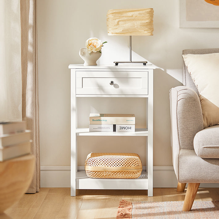 SoBuy | 2er Set Nachttisch | Fürs Schlafzimmer | Couchtisch | Beistelltisch Weiß | FBT46-Wx2