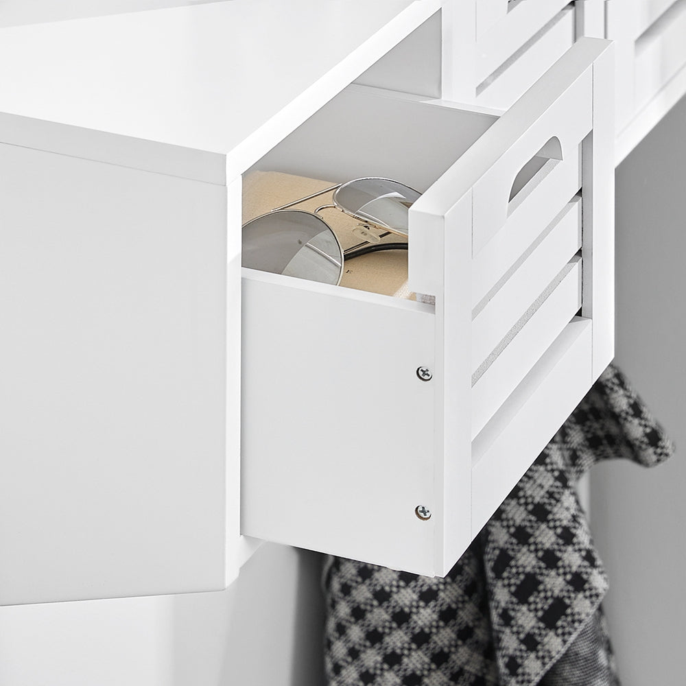 SoBuy | Wandgarderobe | Hängeregal | Flurgarderobe Weiß | FHK19-W