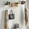 SoBuy | 2-teilige Wandgarderobe | Hängeregal | Flurgarderobe Weiß | FHK21-WN