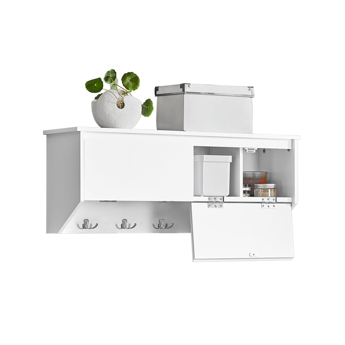 SoBuy | Wandgarderobe | Hängeregal | Flurgarderobe Weiß