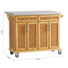 SoBuy | Kücheninsel | Küchenwagen mit erweiterbarer Arbeitsfläche | Küchenschrank Bambus | FKW69-N