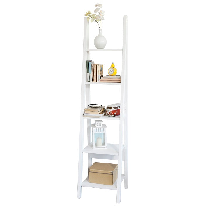 Leiterregal Weiß | Bücherregal | Standregal Holz | FRG101-W