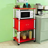 Sobuy | Mikrovlnná skříňka | Kuchyňská skříňka | Multi -Purpose Cabinet Red | FRG12-R