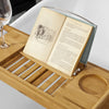 SoBuy | Badewannenablage ausziehbar | Badewannenbrett Bambus | FRG207-N