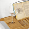 SoBuy | Badewannenablage ausziehbar | Badewannenbrett Bambus | FRG207-N