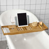 SoBuy | Badewannenablage ausziehbar | Badewannenbrett Bambus | FRG207-N