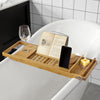 SoBuy | Badewannenablage ausziehbar | Badewannenbrett Bambus | FRG207-N