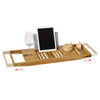 SoBuy | Badewannenablage ausziehbar | Badewannenbrett Bambus | FRG207-N