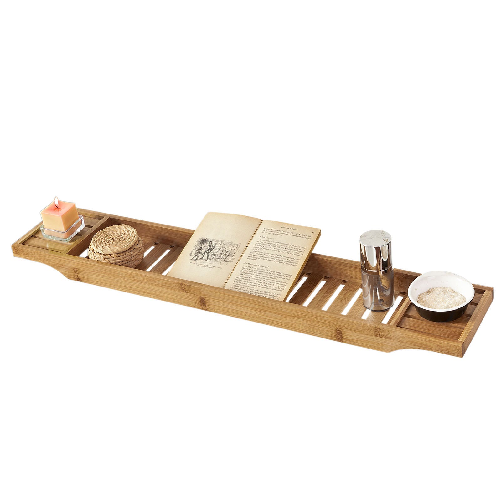 SoBuy | 80cm Lang Badewannenablage | Badewannenbrett Bambus