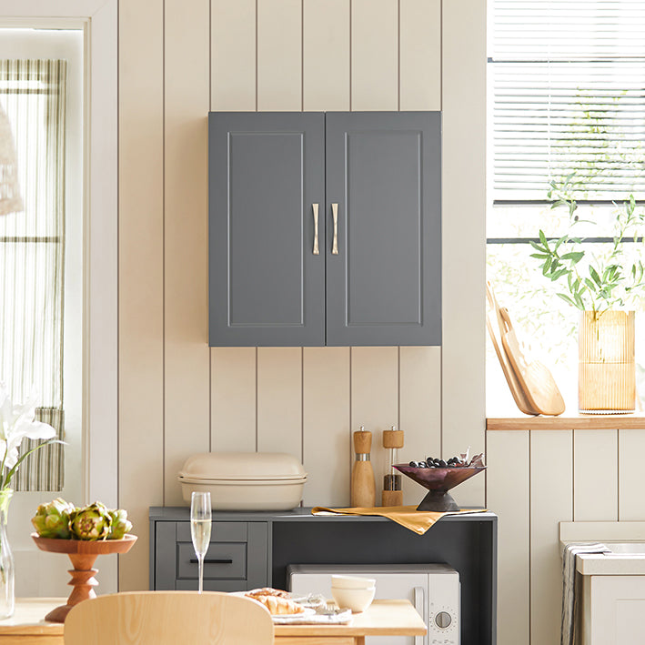 SoBuy | Wandschrank | Hängeschrank | Badschrank Grau | Medizinschrank | FRG231-DG