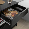 SoBuy Beistelltisch Nachttisch mit 2 Schubladen Nachtschrank schwarz 45x55x38cm FRG258-SCH