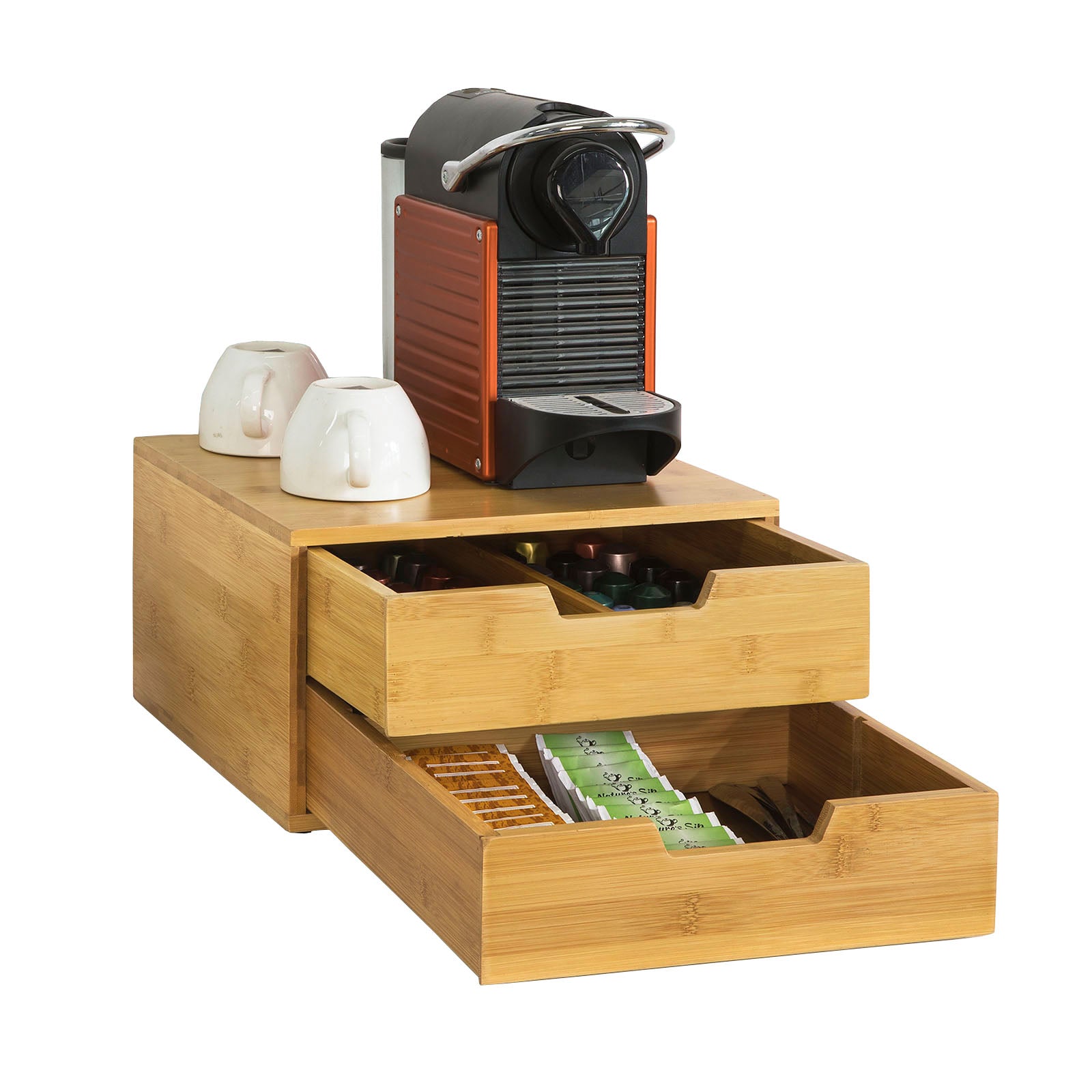 schubladenbox bambus Kaffeekapsel Box | Aufbewahrungsbox | Schubladenbox | FRG82-N