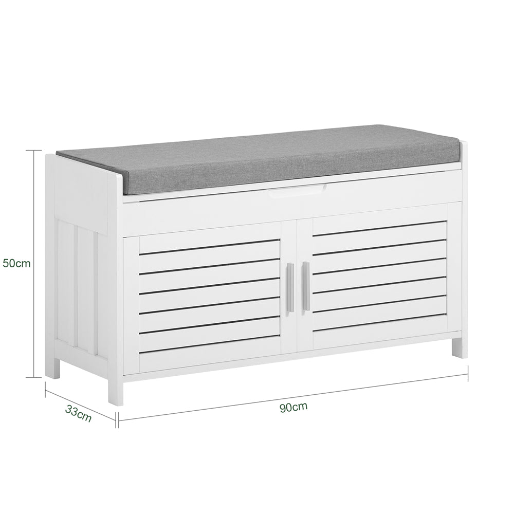 SoBuy | Garderobenbank | Sitzbank | Dielenbank | Schuhbank Weiß | FSR102-W