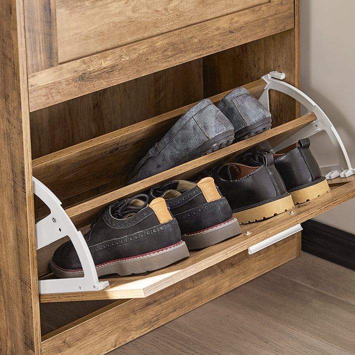 SoBuy | Schuhkipper | Schuhschrank mit 2 Klappen | Schuhkommode | FSR137-F