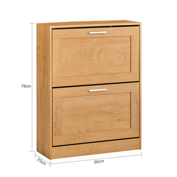 SoBuy | Schuhkipper | Schuhschrank mit 2 Klappen | Schuhkommode | FSR137-N