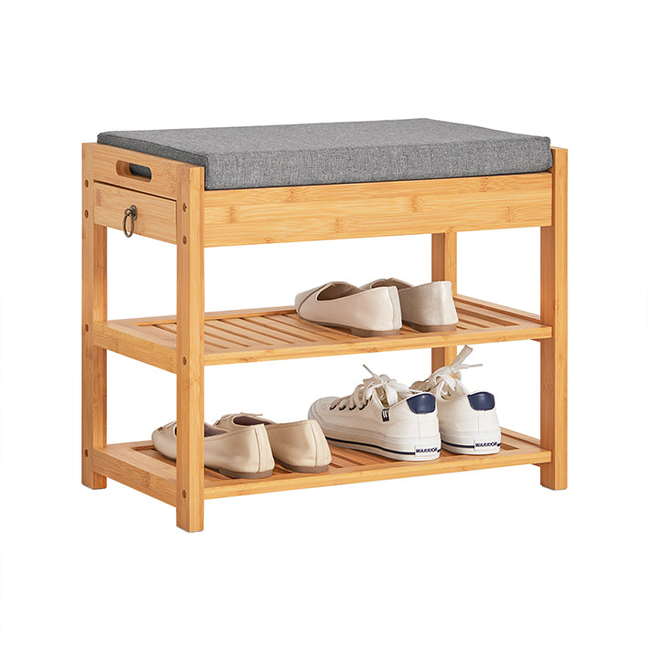 SoBuy Schuhbank Sitzbank mit Schuhregal 55cm Bambus FSR49-N – SoBuy.de