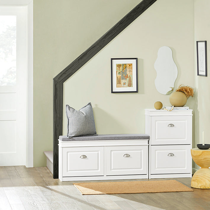 SoBuy | Schuhkipper | Schuhschrank mit 2 Klappen | Schuhkommode Weiß | FSR78-W