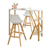 SoBuy | Design Bartisch | Stehtisch | Küchentisch | Bambus und Weiß | FWT56-W