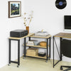 SoBuy | L-förmiger Beistelltisch | Couchtisch | Eckschreibtisch Industrie-Design | FWT83-N
