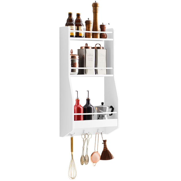 SoBuy KCR12-W Wandregal Hängeregal Badregal Gewürzregal Küchenregal Wand weiß BHT ca.: 38x75x17cm –