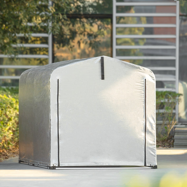 SoBuy | Foliengerätehaus | Gerätehaus | Gartenschuppen Garagenzelt Silber | KLS11-L