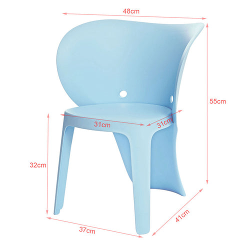 SoBuy | Kinderstuhl mit Lehne | Stühlchen | Sitzhöhe 32cm | Elefant Blau | KMB12-Bx2