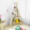 SoBuy | Tipi Kinderregal mit 3 Aufbewahrungsfächer und 6 Tasche | Spielzeugregal | KMB30-WN