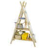 SoBuy | Tipi Kinderregal mit 3 Aufbewahrungsfächer und 6 Tasche | Spielzeugregal | KMB30-WN