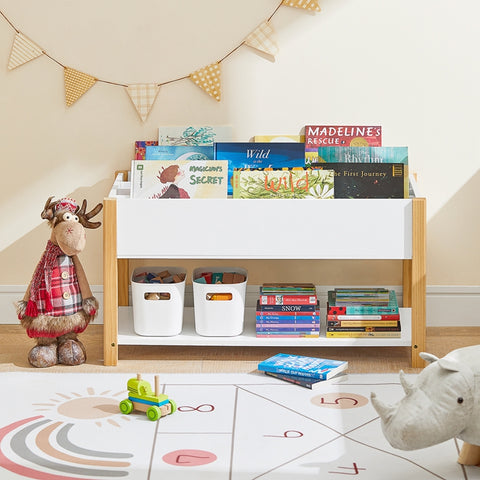 SoBuy | Kinderbücherregal | Spielzeugregal | Aufbewahrungsregal für Kinder | KMB35-W