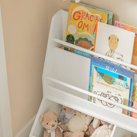 SoBuy | Kinderbücherregal | Spielzeugregal | Aufbewahrungsregal für Kinder | KMB56-W