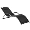 Sobuy | Zahrada Lounger | Sluneční Lounger | Zámek židle černá | OGS38-SCH