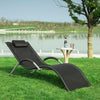 Sobuy | Zahrada Lounger | Sluneční Lounger | Zámek židle černá | OGS38-SCH