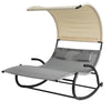 Sobuy | Showkelle pro 2 osoby | Sun Lounger s rolemi Zahradní postel se střešním oknem OGS50 Hg