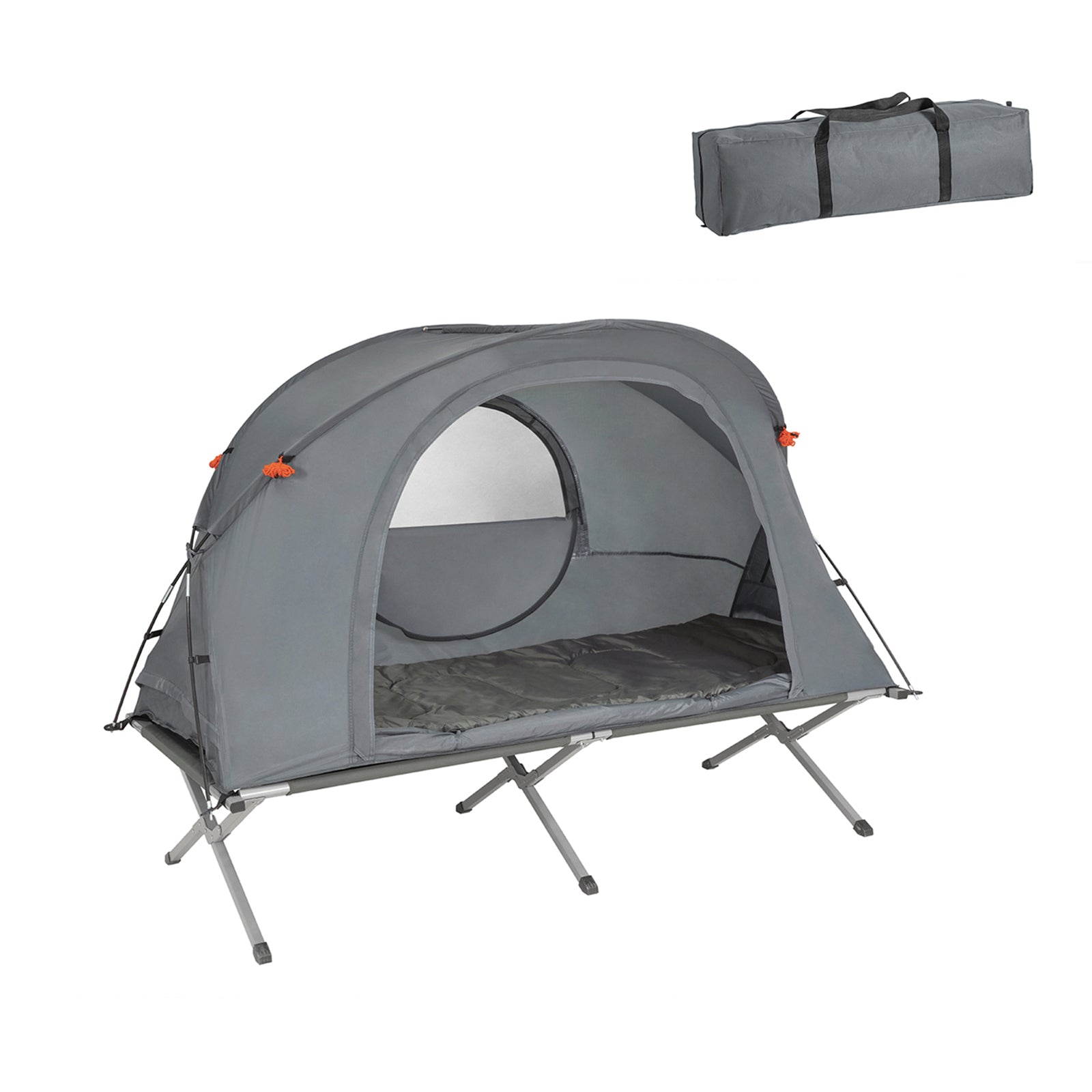 SoBuy 4in1-Zelt Campingzelt Feldbett 1 Mann Zelt Outdoor Grau 194x147x –  SoBuy.de