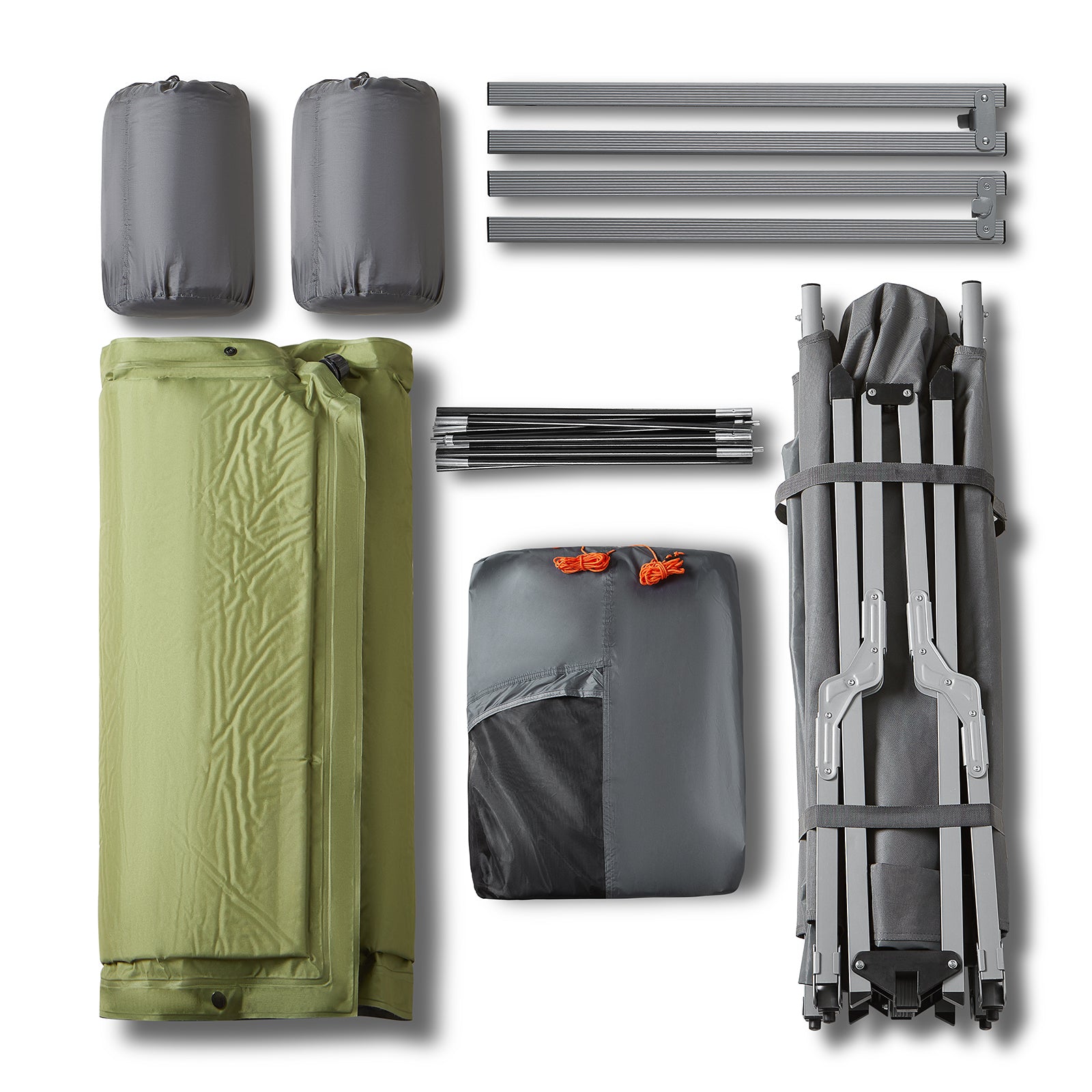 SoBuy 4in1-Zelt Campingzelt Feldbett 2 Personen Outdoor Grau 194x157x145cm OGS60-L-HG