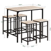 SoBuy | Bartisch mit 4 Hockern | Bartisch set | 5-teilig | OGT11-N