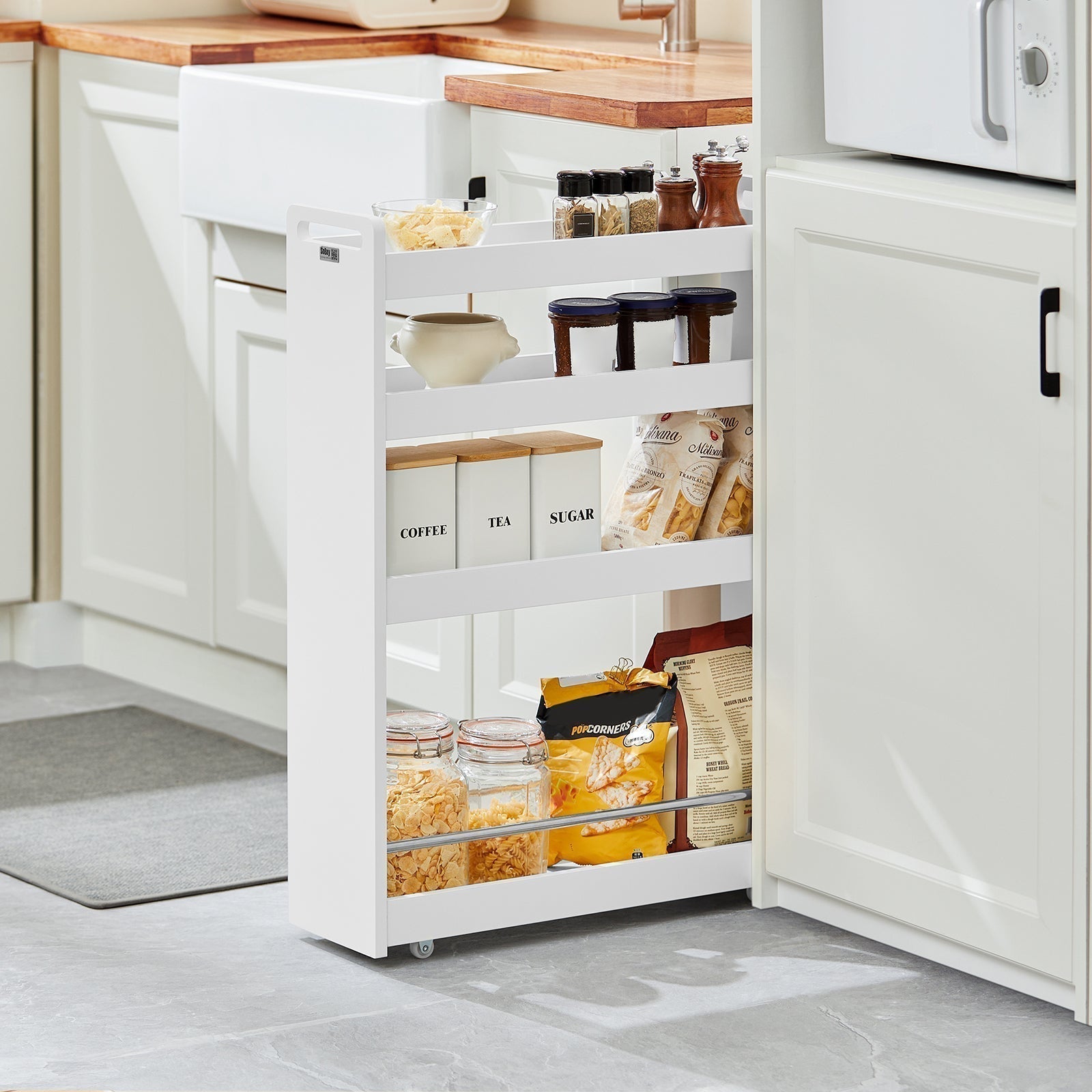 Wie Sie jede schmale Nische optimal nutzen – mit dem platzsparenden SoBuy NSR01-W Beistellschrank