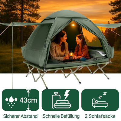 baugenehmigung zelt SoBuy Campingzelt 7in1 Zelt 2 Personen Outdoor Feldbett Einzelzelt Grün 193x188x145cm OGS32-L-GR – SoBuy.de
