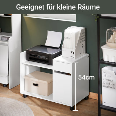SoBuy | Aktenschrank  | Aktenschrankwagen | Druckertisch | Rollcontainer | Weiß | ASK02-W