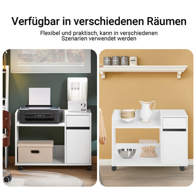 SoBuy | Aktenschrank  | Aktenschrankwagen | Druckertisch | Rollcontainer | Weiß | ASK02-W