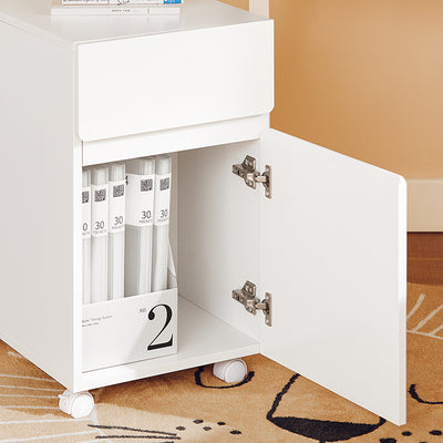 SoBuy | Aktenschrank | Aktenschrankwagen | Druckertisch | Rollcontainer | Weiß | ASK05-W