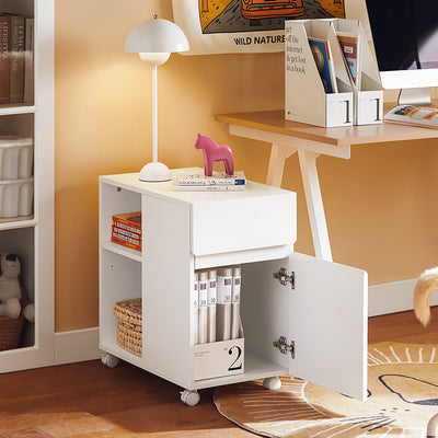 SoBuy | Aktenschrank | Aktenschrankwagen | Druckertisch | Rollcontainer | Weiß | ASK05-W