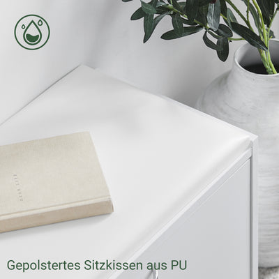 SoBuy | Schuhkipper | Schuhbank mit Schuhregal | Weiß | FSR16-W